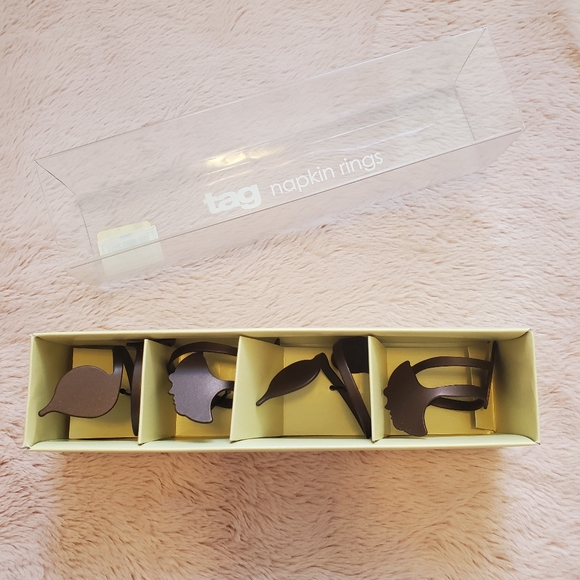 Tag Metal Antique Finish Fall Harvest Napkin Rings - Picture 2 of 4